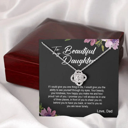 Daughter Dad - I Am Here For You Always And Forever - Love Knot Necklace - Charming Present