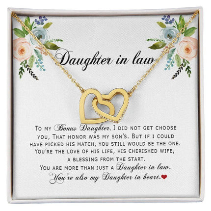 Daughter In Law - You Are Also My Daughter In Heart - Interlocking Hearts Necklace SO167V - Charming Present