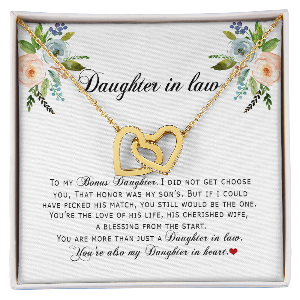 Daughter In Law - You Are Also My Daughter In Heart - Interlocking Hearts Necklace SO167V