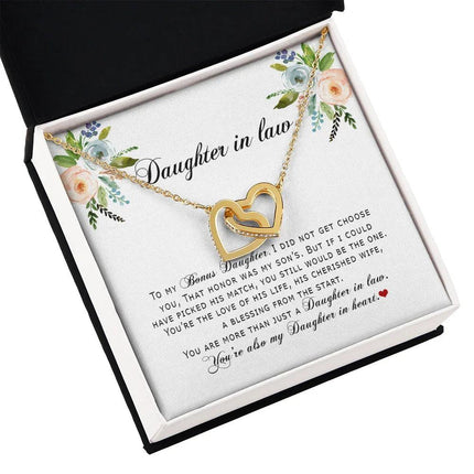 Daughter In Law - You Are Also My Daughter In Heart - Interlocking Hearts Necklace SO167V - Charming Present