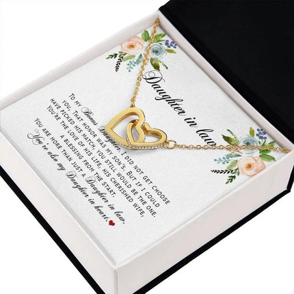 Daughter In Law - You Are Also My Daughter In Heart - Interlocking Hearts Necklace SO167V - Charming Present