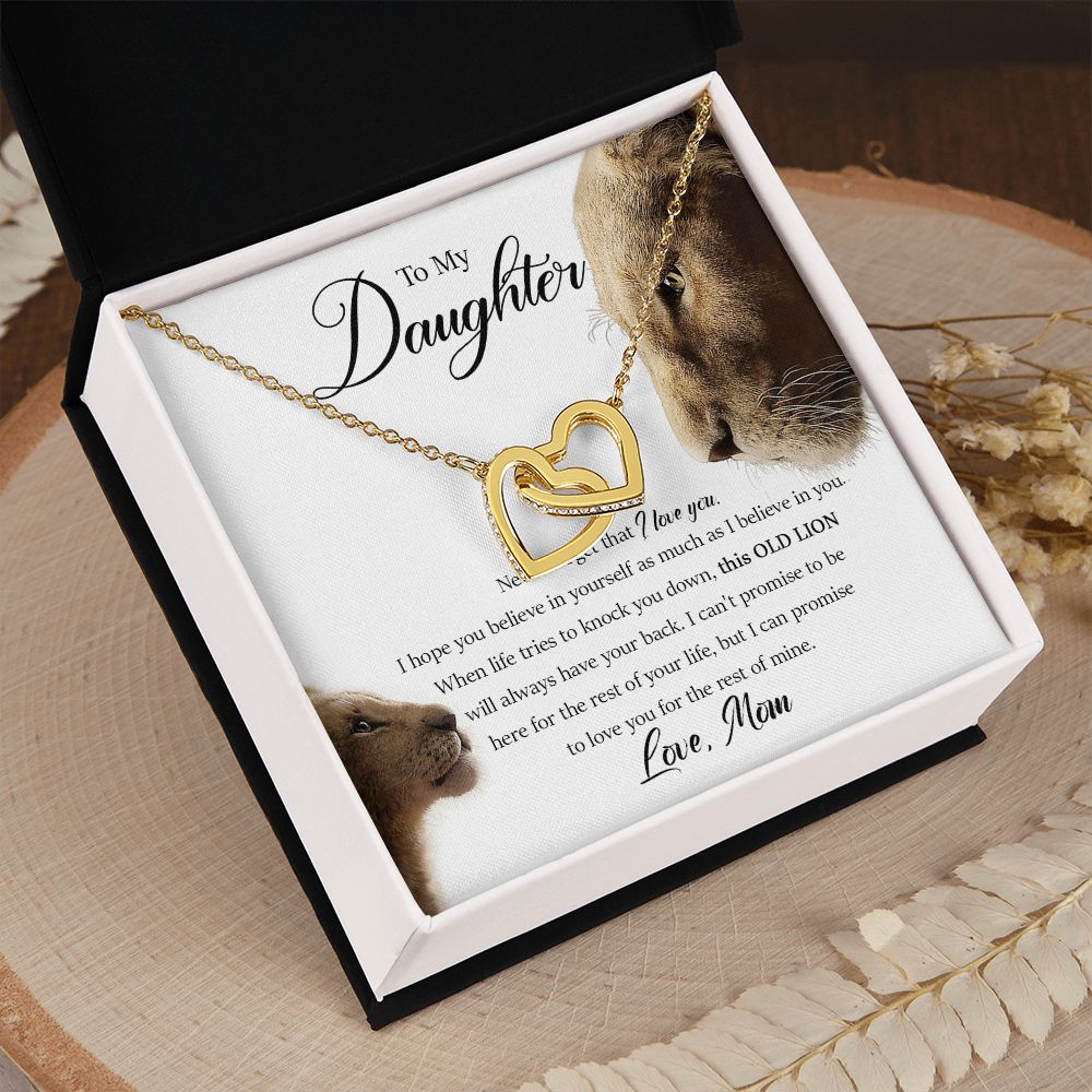 Daughter - Mom - Never Forget That I Love You - Interlocking Hearts Necklace