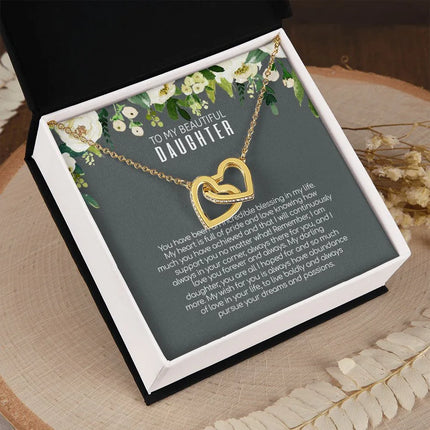 Daughter - Love You Forever And Always - Interlocking Hearts Necklace - Charming Present