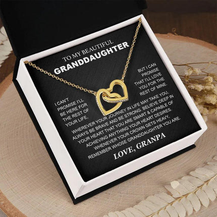 Granddaughter - Grandpa - Love You For The Rest Of Mine - Interlocking Hearts Necklace - Charming Present