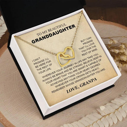Granddaughter - Grandpa - Love You For The Rest Of Mine - Interlocking Hearts Necklace - Charming Present