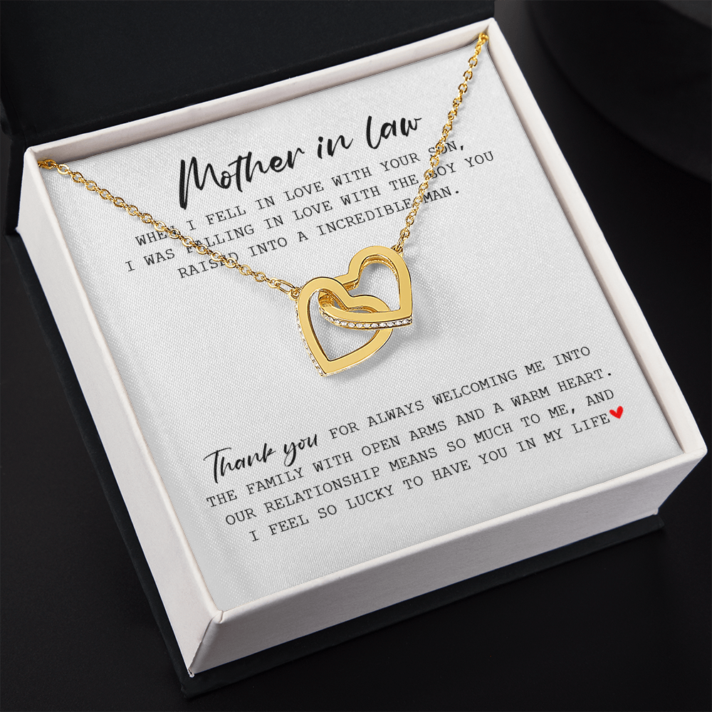 Mother In Law - Thank You For Always Welcoming Me - Interlocking Hearts Necklace SO175T