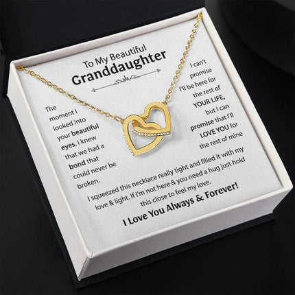 Beautiful Granddaughter - I'll Love You For The Rest Of Mine - Interlocking Hearts Necklace - Charming Present