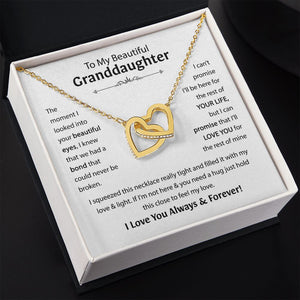 Beautiful Granddaughter - I'll Love You For The Rest Of Mine - Interlocking Hearts Necklace