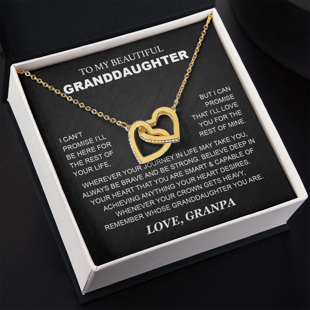 Granddaughter - Grandpa - Love You For The Rest Of Mine - Interlocking Hearts Necklace