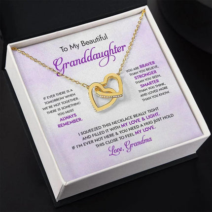 Granddaughter - Grandma - My Love And Light - Interlocking Hearts Necklace - Charming Present