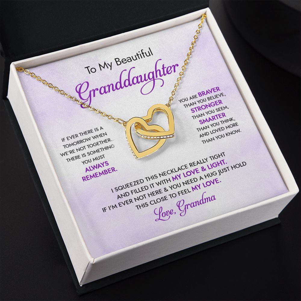 Granddaughter - Grandma - My Love And Light - Interlocking Hearts Necklace