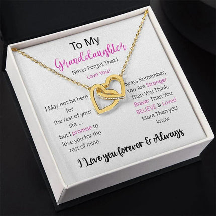 Granddaughter - I Love You Forever - Interlocking Hearts Necklace - Charming Present