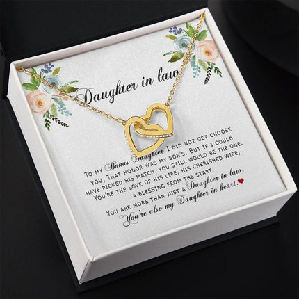 Daughter In Law - You Are Also My Daughter In Heart - Interlocking Hearts Necklace SO167V - Charming Present
