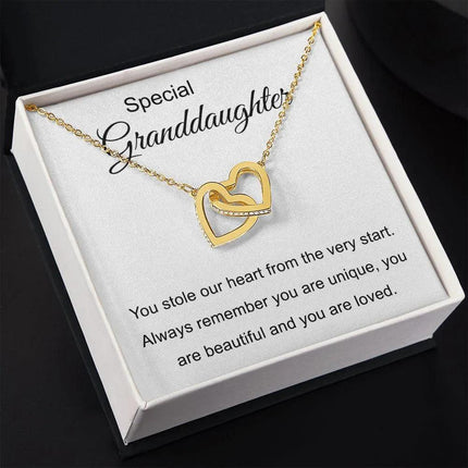 Special Granddaughter - You Are Beautiful - Interlocking Hearts Necklace - Charming Present