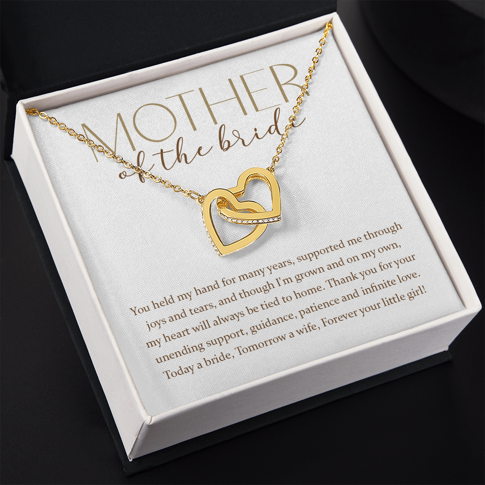 Mother Of The Bride - Forever Your Little Girl - Interlocking Hearts Necklace SO176T