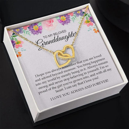 Granddaughter - I Love You Always And Forever - Interlocking Hearts Necklace - Charming Present