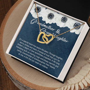 Granddaughter - Sharing Hugs And Kisses - Interlocking Hearts Necklace