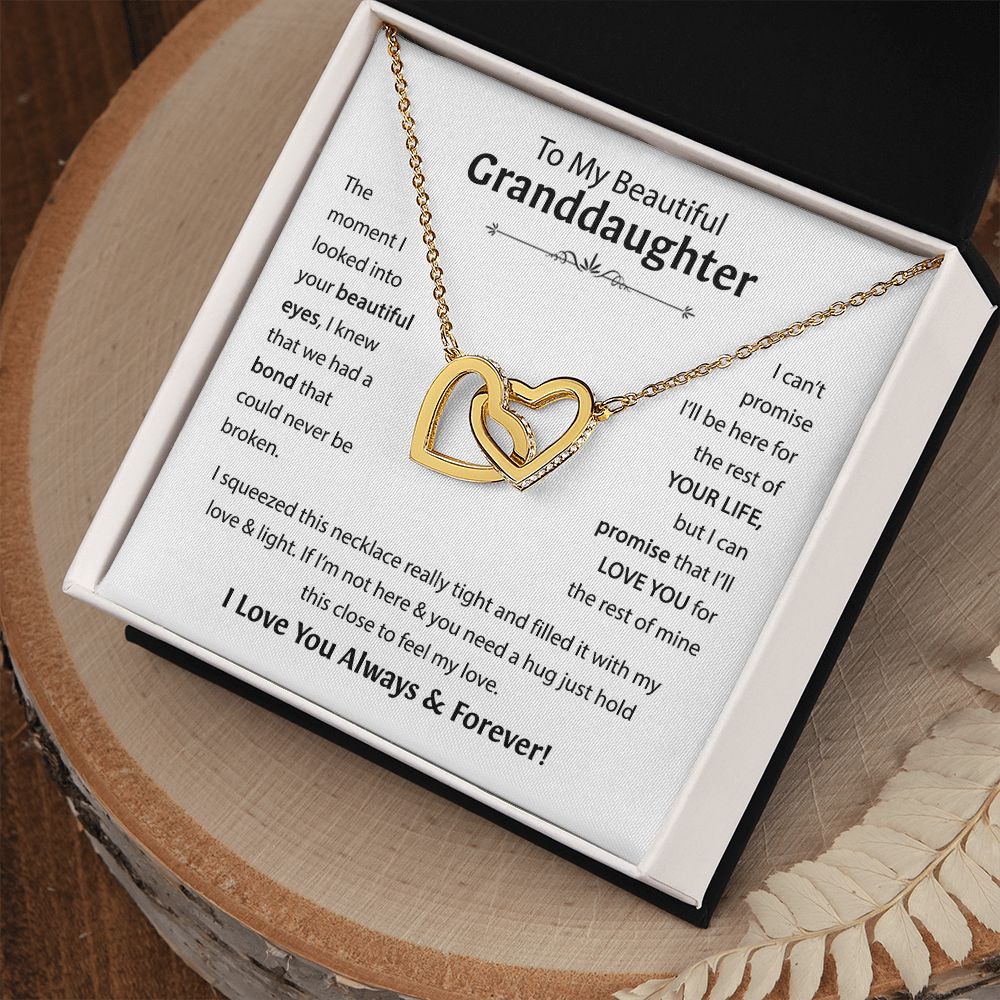 Beautiful Granddaughter - I'll Love You For The Rest Of Mine - Interlocking Hearts Necklace