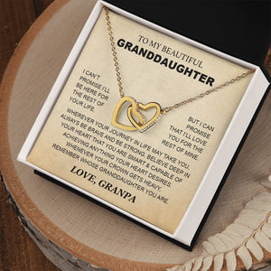 Granddaughter - Grandpa - Love You For The Rest Of Mine - Interlocking Hearts Necklace