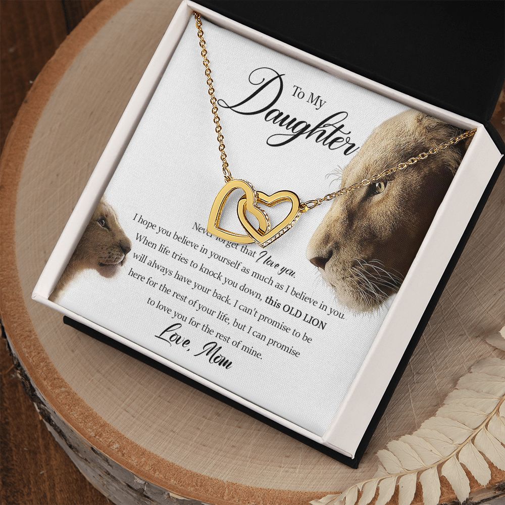 Daughter - Mom - Never Forget That I Love You - Interlocking Hearts Necklace