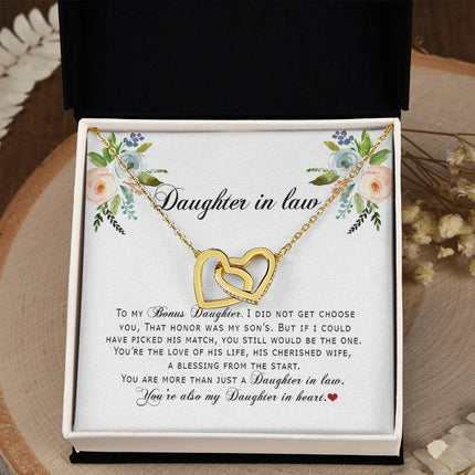 Daughter In Law - You Are Also My Daughter In Heart - Interlocking Hearts Necklace SO167V - Charming Present