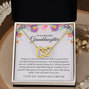 Granddaughter - I Love You Always And Forever - Interlocking Hearts Necklace