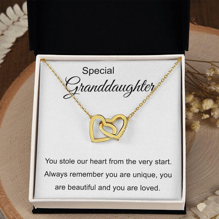Special Granddaughter - You Are Beautiful - Interlocking Hearts Necklace - Charming Present