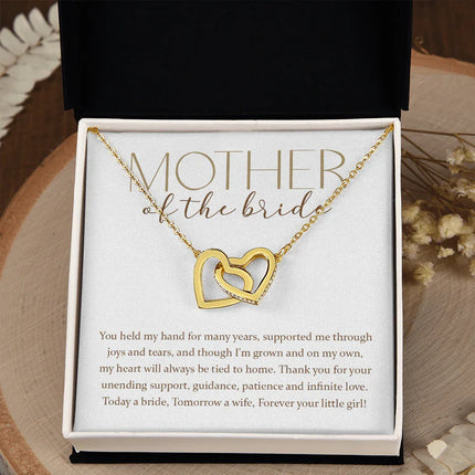 Mother Of The Bride - Forever Your Little Girl - Interlocking Hearts Necklace SO176T - Charming Present