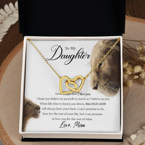 Daughter - Mom - Never Forget That I Love You - Interlocking Hearts Necklace