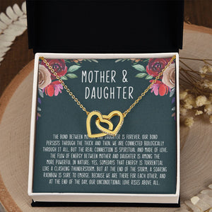 Mother And Daughter - The Bond Between Mother And Daughter Is Forever - Interlocking Hearts Necklace