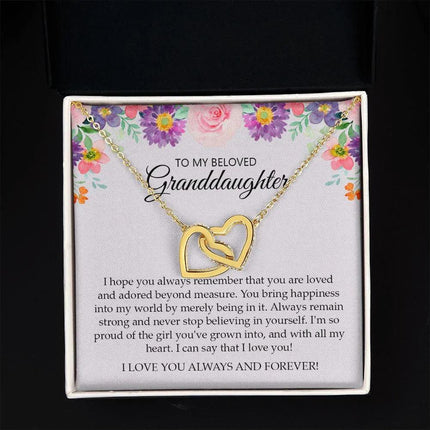 Granddaughter - I Love You Always And Forever - Interlocking Hearts Necklace - Charming Present