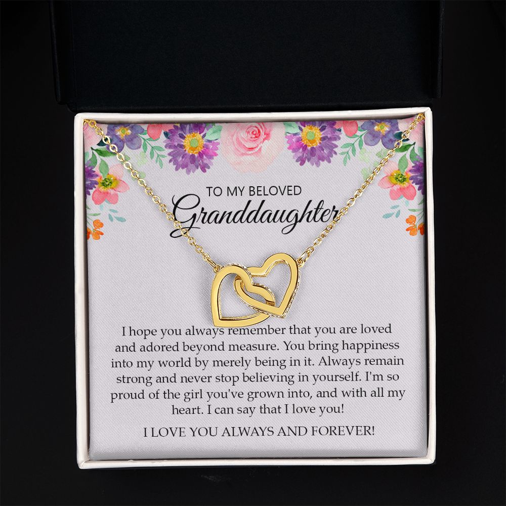 Granddaughter - I Love You Always And Forever - Interlocking Hearts Necklace