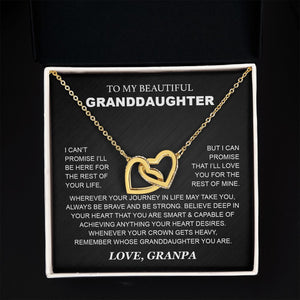 Granddaughter - Grandpa - Love You For The Rest Of Mine - Interlocking Hearts Necklace