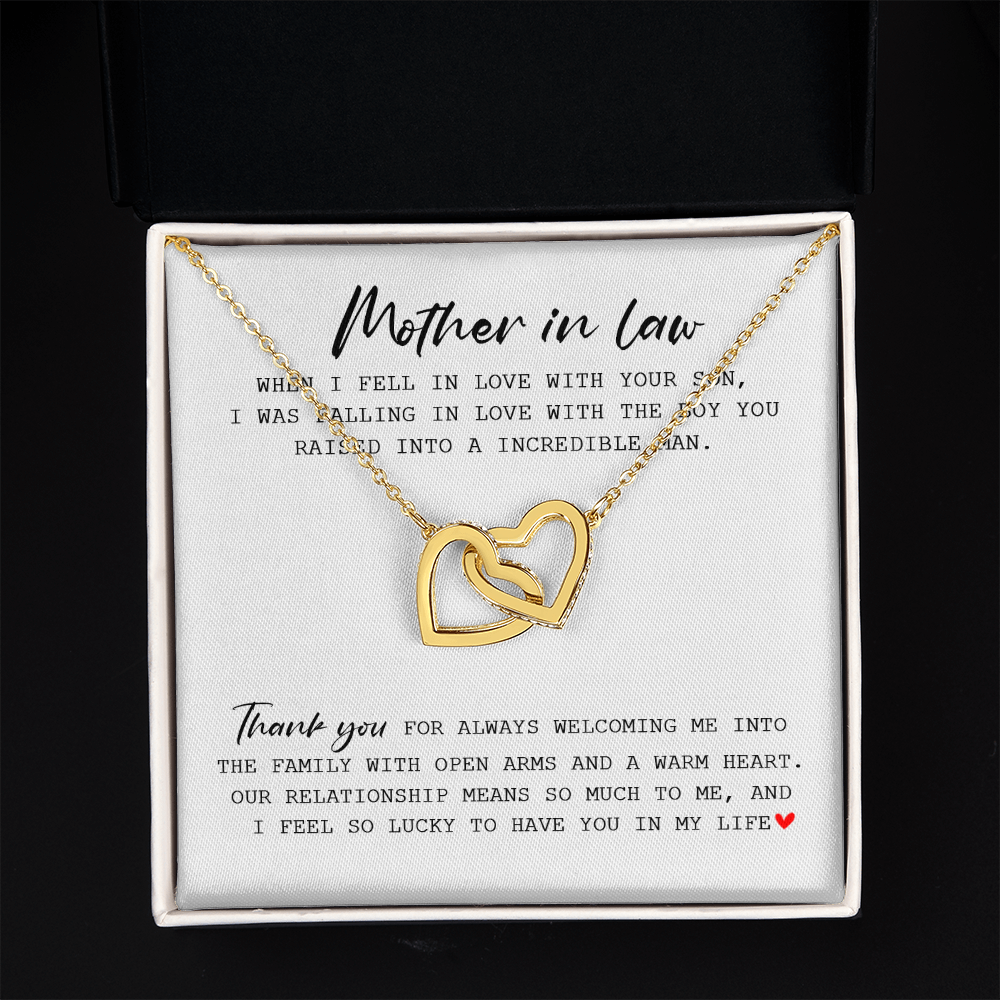 Mother In Law - Thank You For Always Welcoming Me - Interlocking Hearts Necklace SO175T