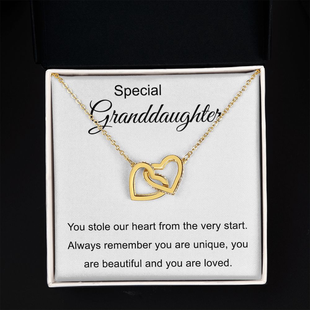 Special Granddaughter - You Are Beautiful - Interlocking Hearts Necklace