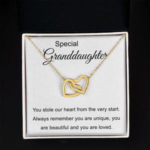 Special Granddaughter - You Are Beautiful - Interlocking Hearts Necklace