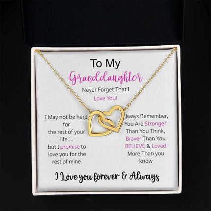 Granddaughter - I Love You Forever - Interlocking Hearts Necklace - Charming Present