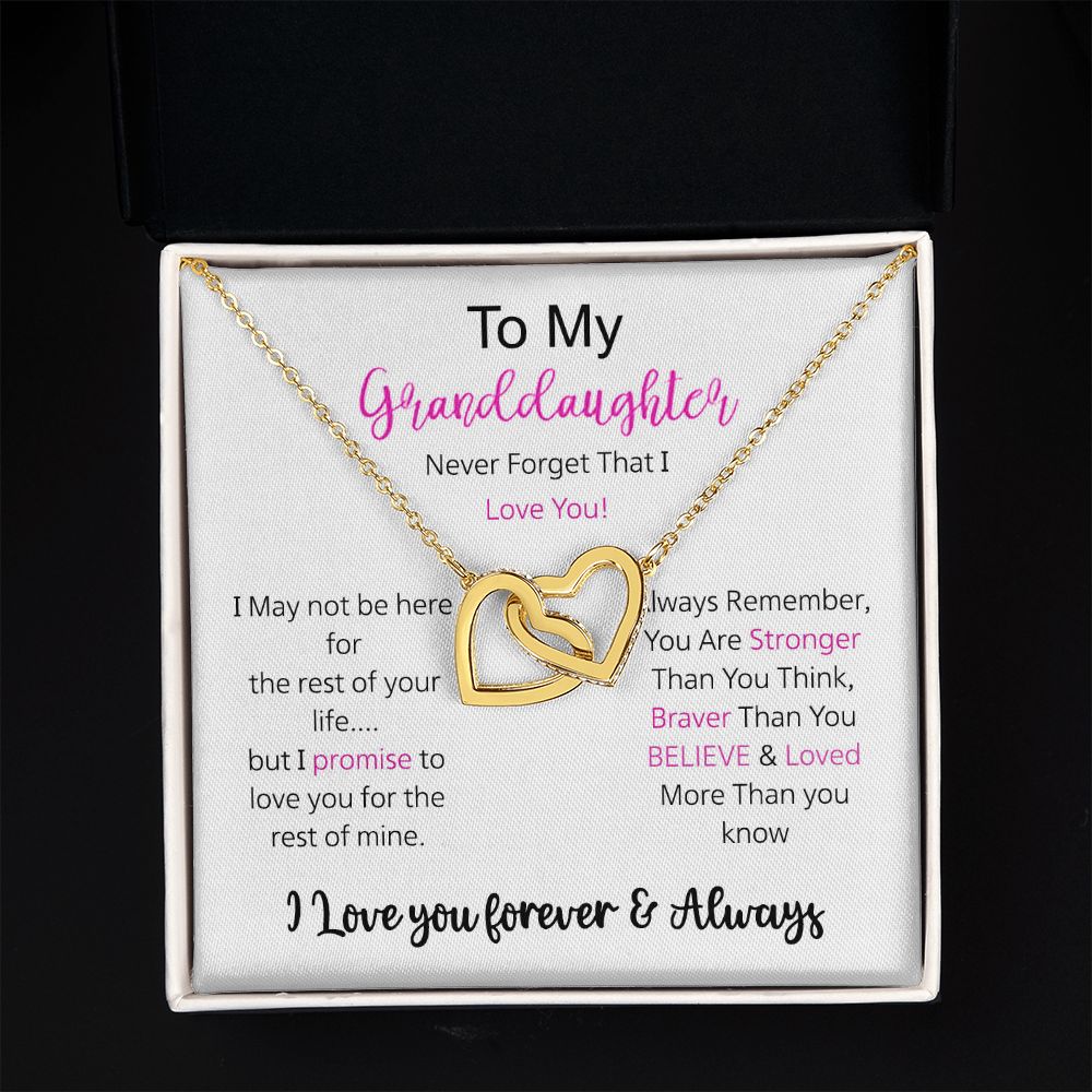 Granddaughter - I Love You Forever - Interlocking Hearts Necklace