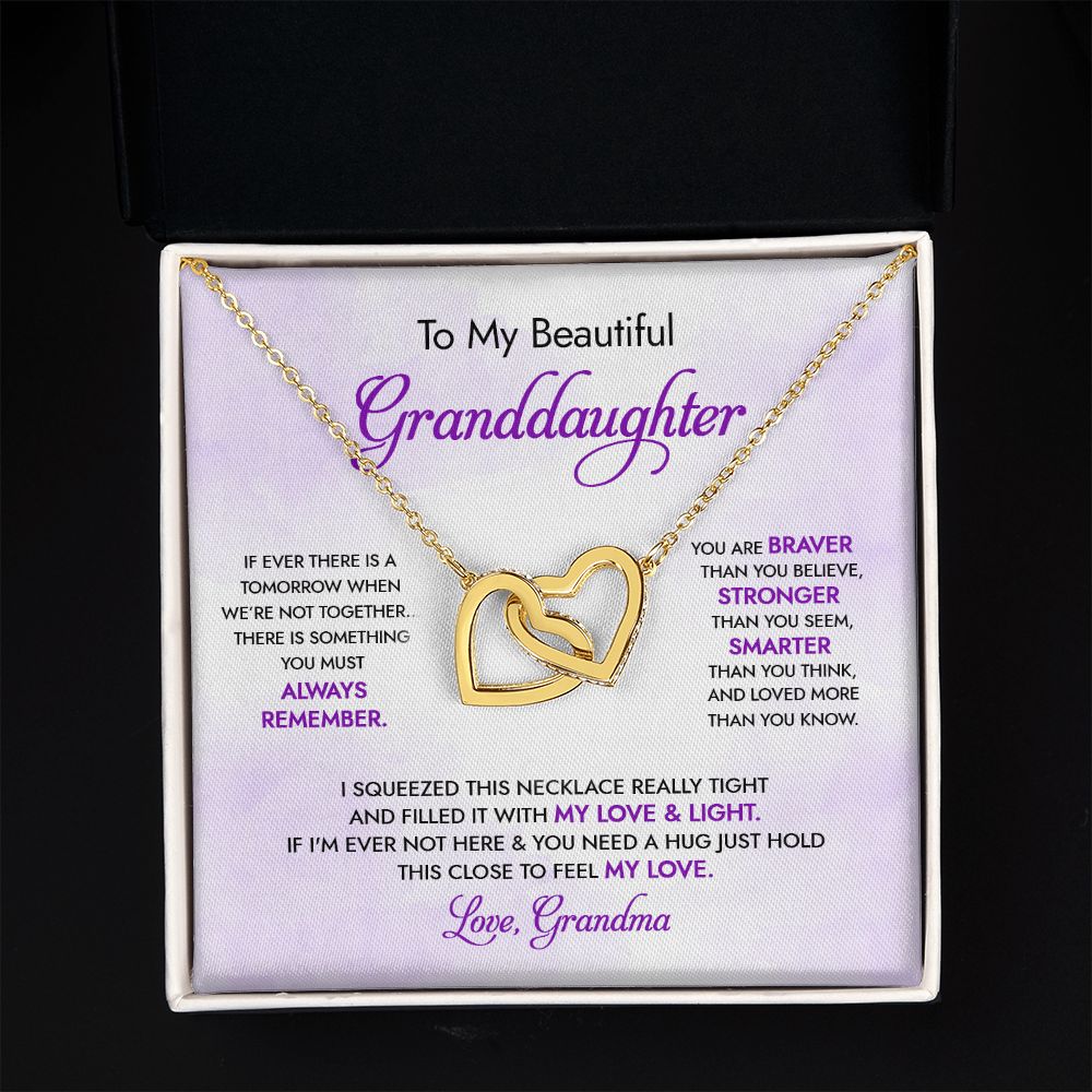 Granddaughter - Grandma - My Love And Light - Interlocking Hearts Necklace