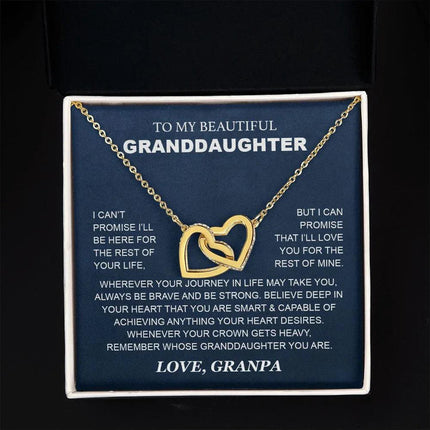 Granddaughter - Grandpa - Love You For The Rest Of Mine - Interlocking Hearts Necklace - Charming Present