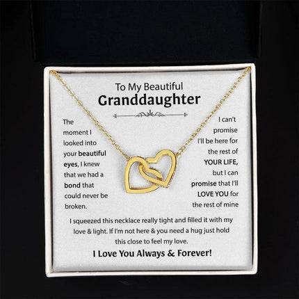 Beautiful Granddaughter - I'll Love You For The Rest Of Mine - Interlocking Hearts Necklace - Charming Present