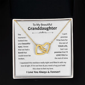 Beautiful Granddaughter - I'll Love You For The Rest Of Mine - Interlocking Hearts Necklace