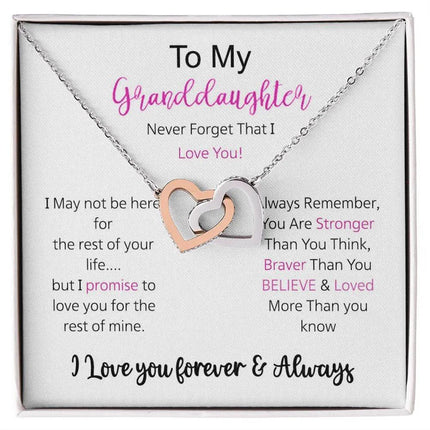 Granddaughter - I Love You Forever - Interlocking Hearts Necklace - Charming Present