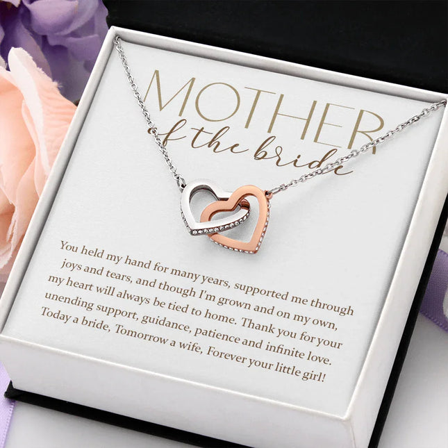 Mother Of The Bride - Forever Your Little Girl - Interlocking Hearts Necklace SO176T - Charming Present
