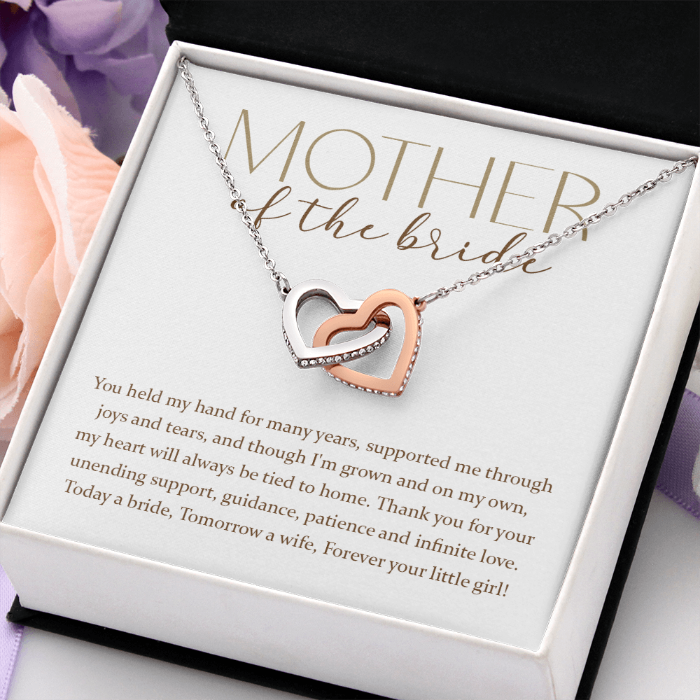 Mother Of The Bride - Forever Your Little Girl - Interlocking Hearts Necklace SO176T