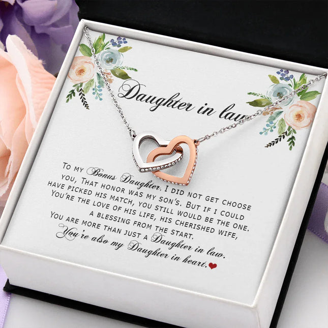 Daughter In Law - You Are Also My Daughter In Heart - Interlocking Hearts Necklace SO167V - Charming Present