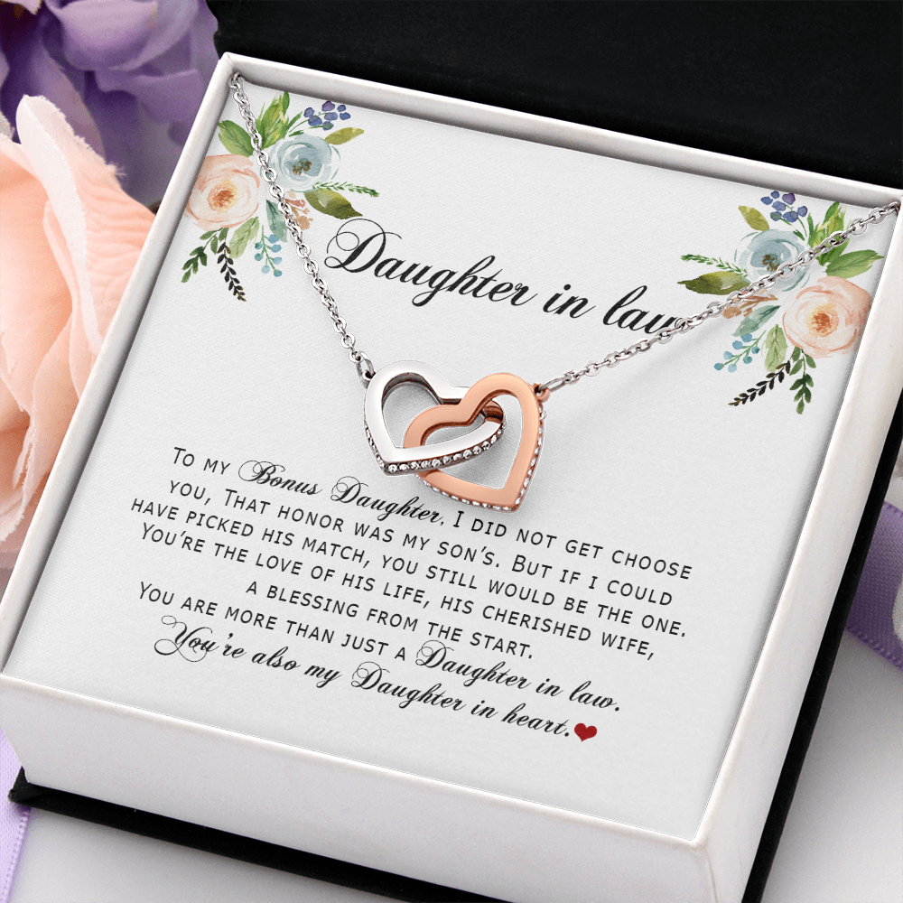 Daughter In Law - You Are Also My Daughter In Heart - Interlocking Hearts Necklace SO167V