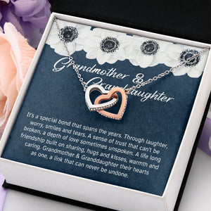 Granddaughter - Sharing Hugs And Kisses - Interlocking Hearts Necklace