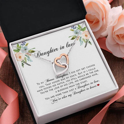 Daughter In Law - You Are Also My Daughter In Heart - Interlocking Hearts Necklace SO167V - Charming Present