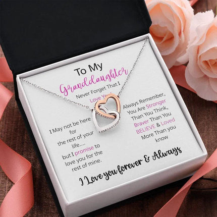 Granddaughter - I Love You Forever - Interlocking Hearts Necklace - Charming Present